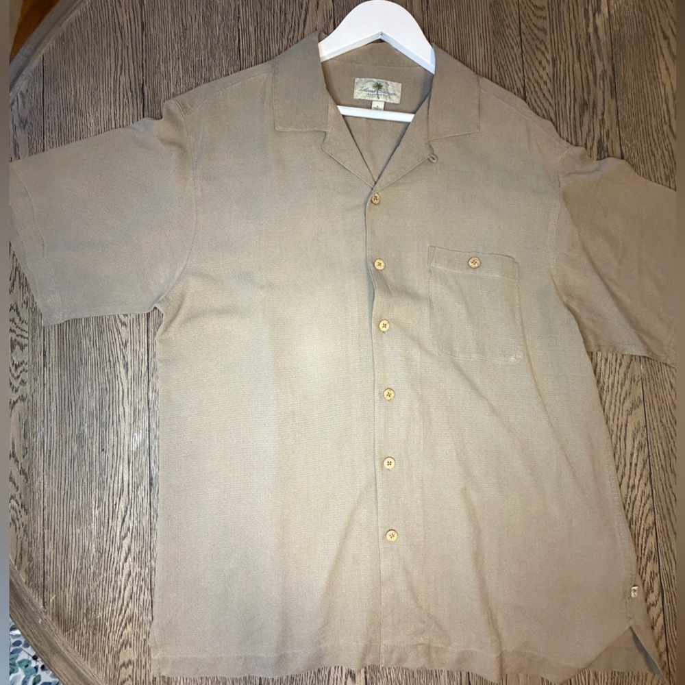 Island Shores Washable Silk Beige Shirt